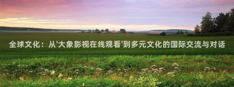 橘子的直播视频：全球文化：从\'大象影视在线观看\'到多元文化的国际交流与对话